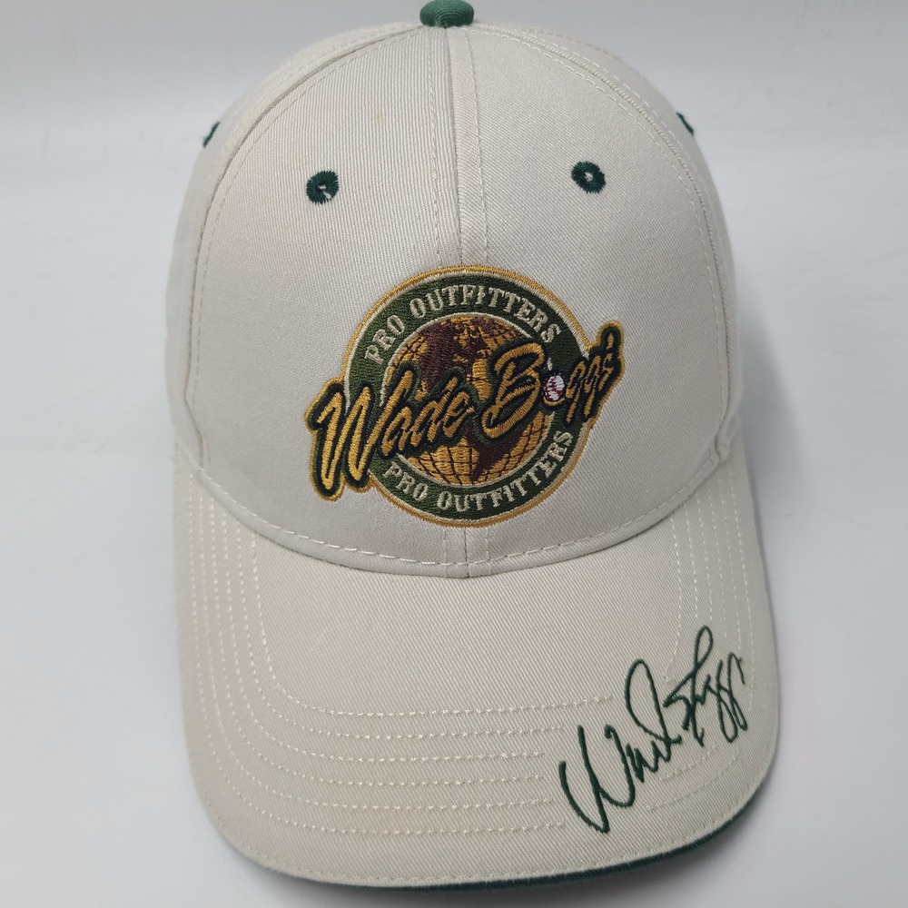 Vintage Wade Boggs Pro Outfitters Hat Adjustable Beige Green‎ Hunt Outdoors Men